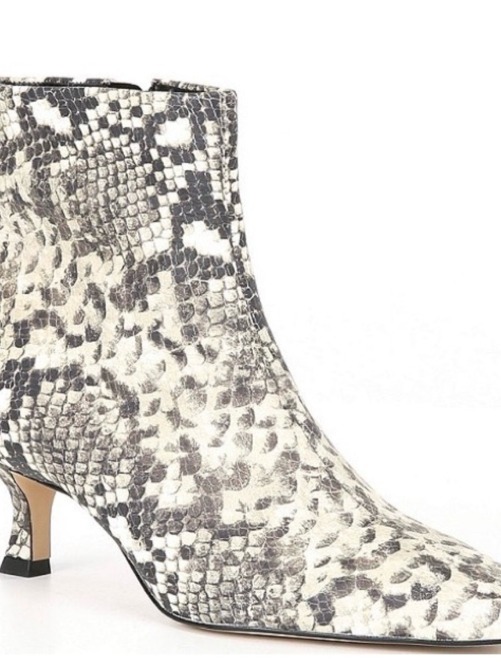 NWT Gianni Bini Palermo Black & White Snake-Print Ankle Bootie